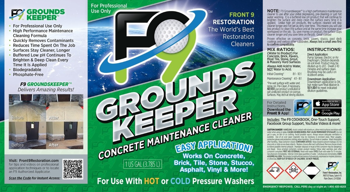 F9 GroundsKeeper Concrete Cleaner 5 Gal (320-6190): F9 Products