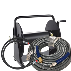 Pressure Wash reel with 100ft 3/8 single wire hose