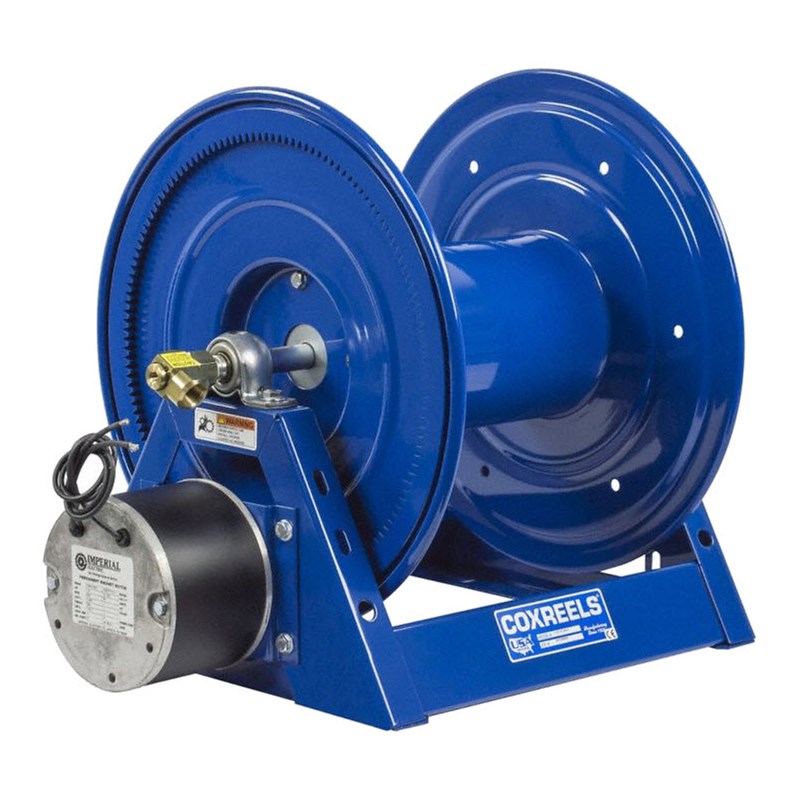 Electric Motor Driven Hose Reel: 100 ft (3/4 in I.D.), 1,000 psi Max Op  Pressure, Iron