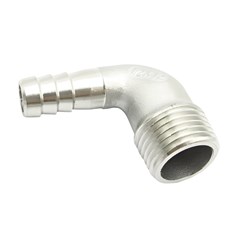 Hose Barb elbow  90deg SS 1/2in Male NPT to 1/2in Barb