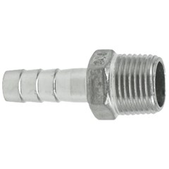 Hose Barb SS 1/2in MPT to 3/8in Barb 10mm